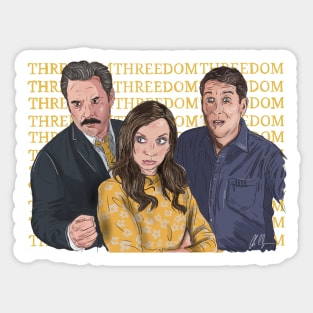 Threedom: the drawring Sticker